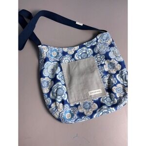 Maggie‎ Bag Reversible Blue White Floral Print Shoulder Bag Hobo Style